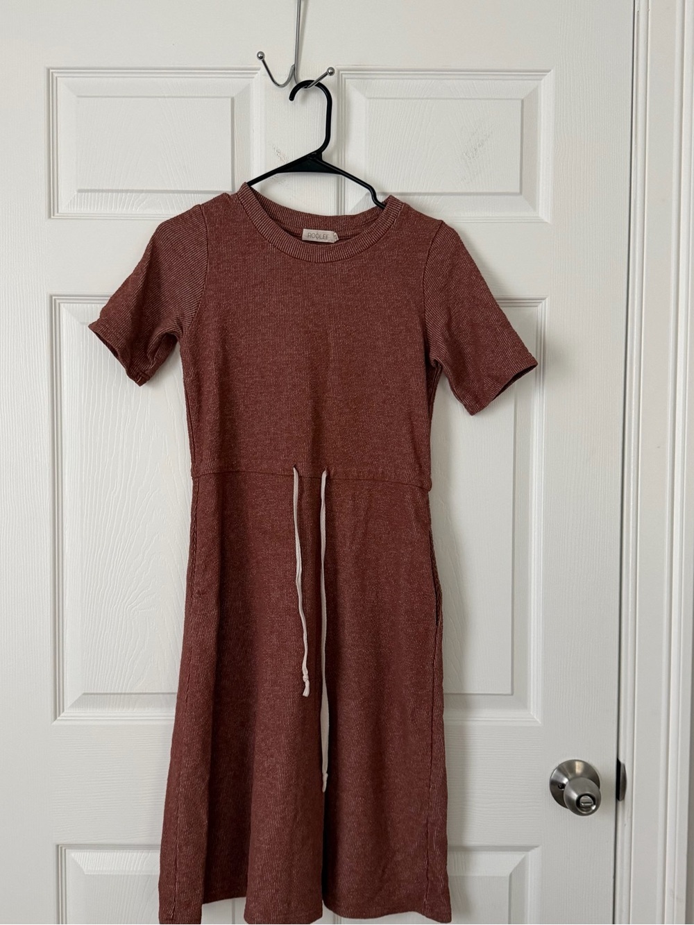 Roolee Rust Midi Dress with Drawstring